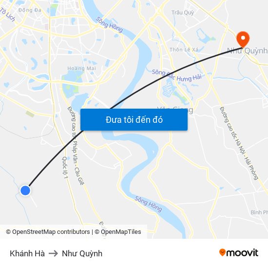 Khánh Hà to Như Quỳnh map