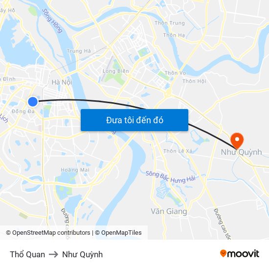 Thổ Quan to Như Quỳnh map