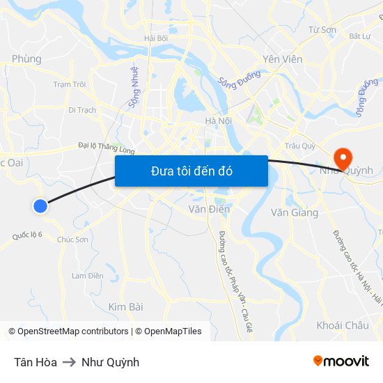 Tân Hòa to Như Quỳnh map
