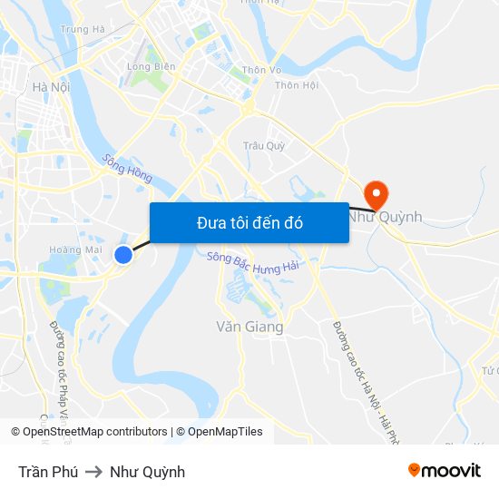 Trần Phú to Như Quỳnh map