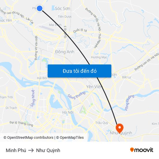 Minh Phú to Như Quỳnh map