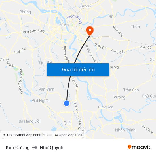 Kim Đường to Như Quỳnh map