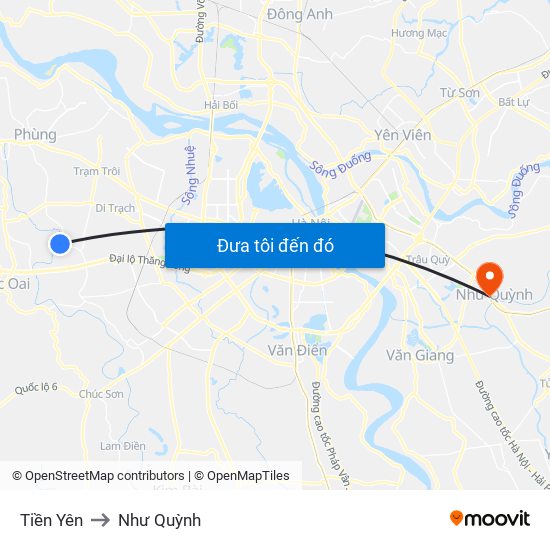 Tiền Yên to Như Quỳnh map