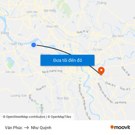 Vân Phúc to Như Quỳnh map