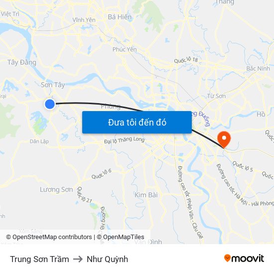 Trung Sơn Trầm to Như Quỳnh map