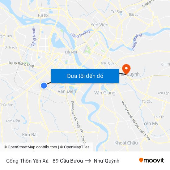 Cổng Thôn Yên Xá - 89 Cầu Bươu to Như Quỳnh map