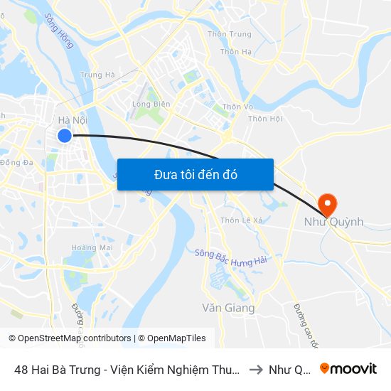 48 Hai Bà Trưng - Viện Kiểm Nghiệm Thuốc Trung Ương to Như Quỳnh map