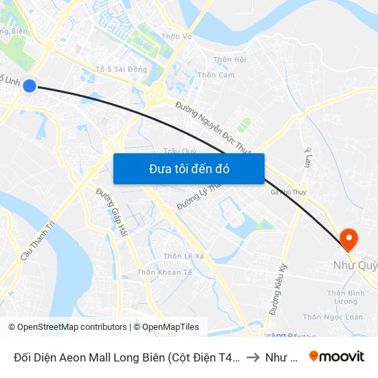 Đối Diện Aeon Mall Long Biên (Cột Điện T4a/2a-B Đường Cổ Linh) to Như Quỳnh map