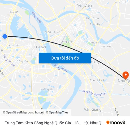 Trung Tâm Khtn Công Nghệ Quốc Gia - 18 Hoàng Quốc Việt to Như Quỳnh map