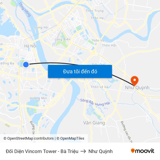 Đối Diện Vincom Tower - Bà Triệu to Như Quỳnh map