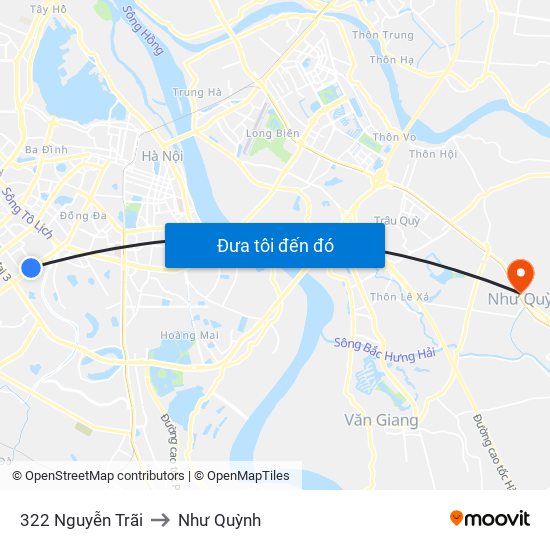 322 Nguyễn Trãi to Như Quỳnh map