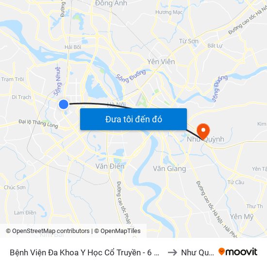 Bệnh Viện Đa Khoa Y Học Cổ Truyền - 6 Phạm Hùng to Như Quỳnh map