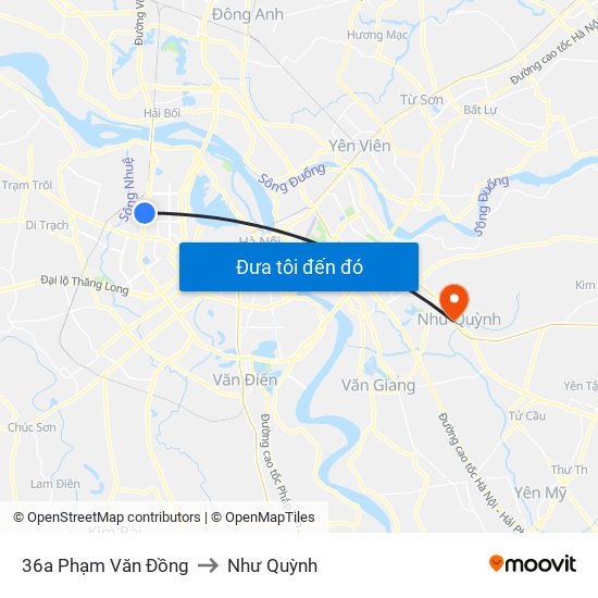 36a Phạm Văn Đồng to Như Quỳnh map