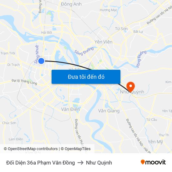 Đối Diện 36a Phạm Văn Đồng to Như Quỳnh map