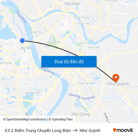 E3.2 Điểm Trung Chuyển Long Biên to Như Quỳnh map