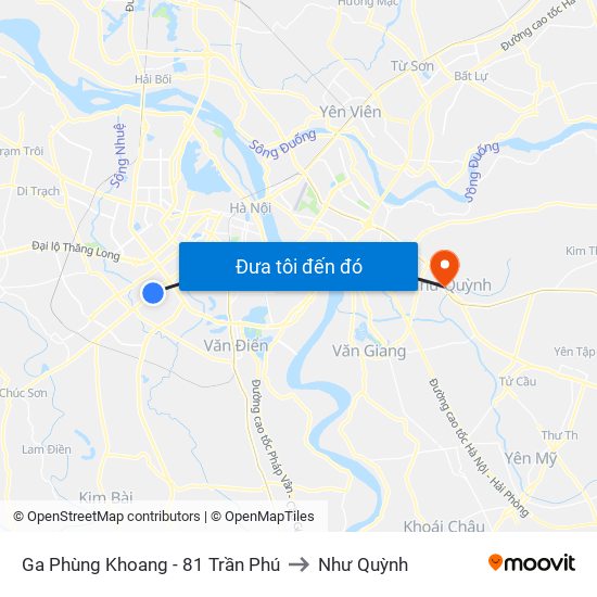 Ga Phùng Khoang - 81 Trần Phú to Như Quỳnh map