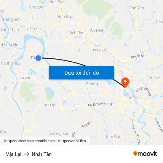 Vật Lại to Nhật Tân map