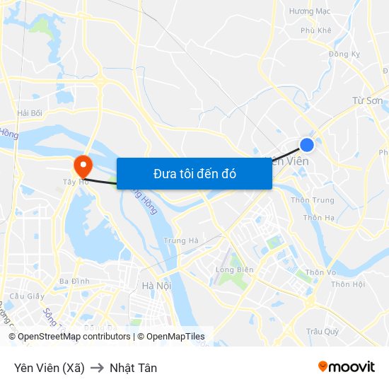 Yên Viên (Xã) to Nhật Tân map