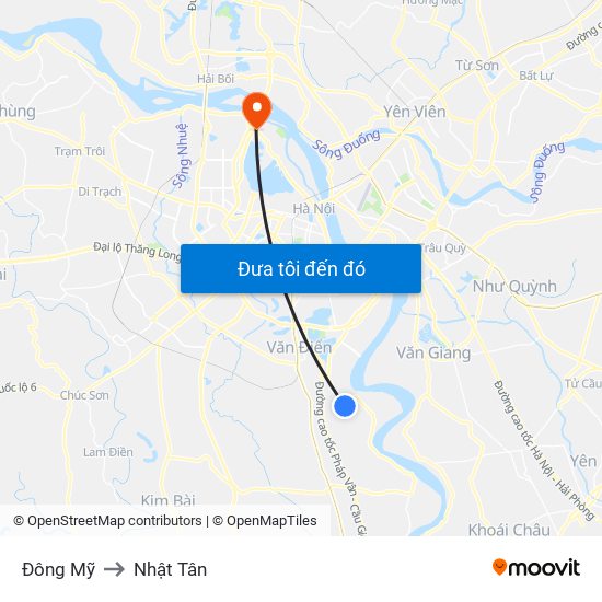 Đông Mỹ to Nhật Tân map