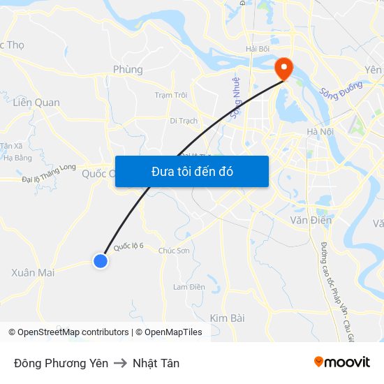 Đông Phương Yên to Nhật Tân map