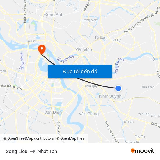 Song Liễu to Nhật Tân map