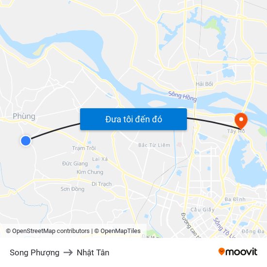 Song Phượng to Nhật Tân map