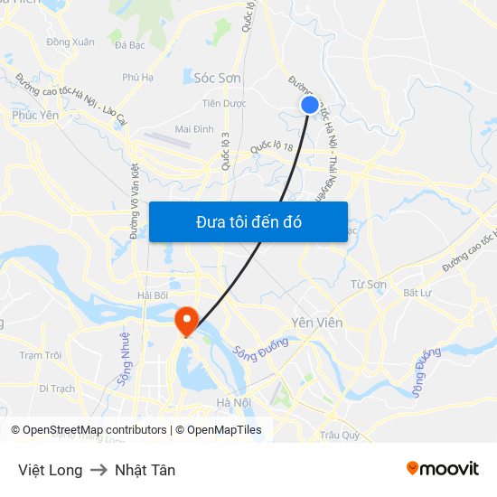 Việt Long to Nhật Tân map