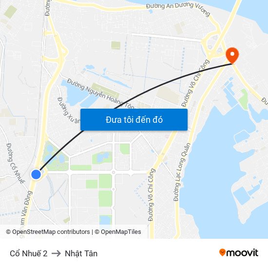 Cổ Nhuế 2 to Nhật Tân map