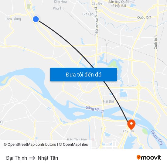 Đại Thịnh to Nhật Tân map