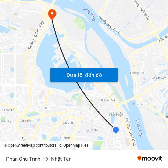 Phan Chu Trinh to Nhật Tân map