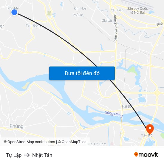 Tự Lập to Nhật Tân map