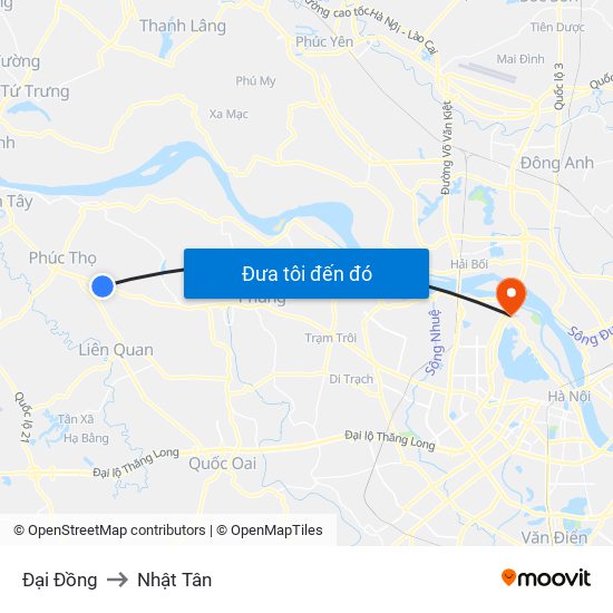 Đại Đồng to Nhật Tân map