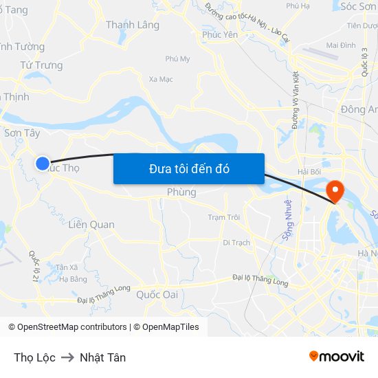 Thọ Lộc to Nhật Tân map