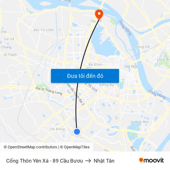 Cổng Thôn Yên Xá - 89 Cầu Bươu to Nhật Tân map