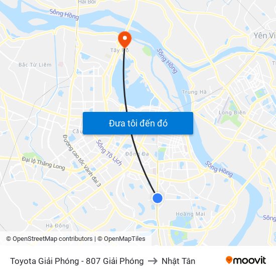 Toyota Giải Phóng - 807 Giải Phóng to Nhật Tân map