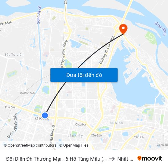 Đối Diện Đh Thương Mại - 6 Hồ Tùng Mậu (Cột Sau) to Nhật Tân map