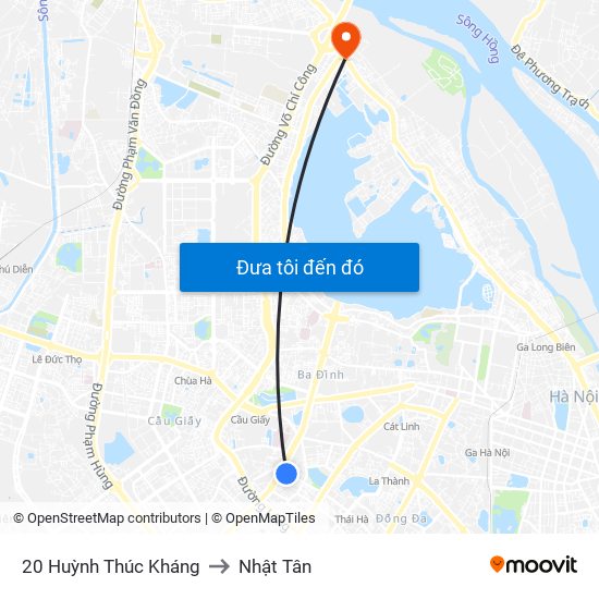 20 Huỳnh Thúc Kháng to Nhật Tân map