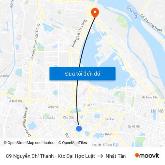 89 Nguyễn Chí Thanh - Ktx Đại Học Luật to Nhật Tân map