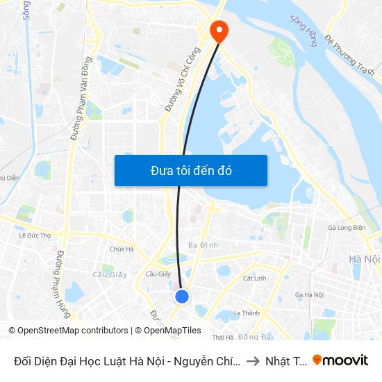 Đối Diện Đại Học Luật Hà Nội - Nguyễn Chí Thanh to Nhật Tân map
