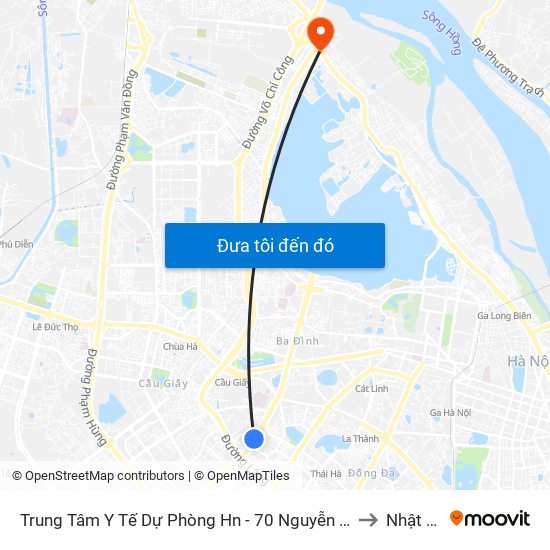 Trung Tâm Y Tế Dự Phòng Hn - 70 Nguyễn Chí Thanh to Nhật Tân map