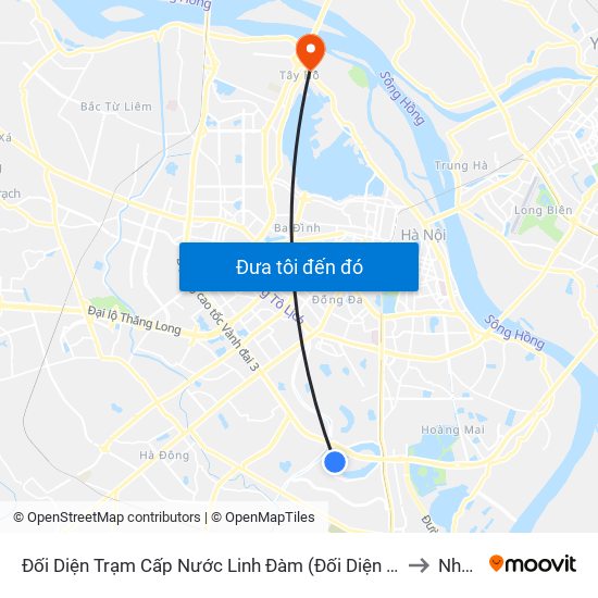 Đối Diện Trạm Cấp Nước Linh Đàm (Đối Diện Chung Cư Hh1c) - Nguyễn Hữu Thọ to Nhật Tân map