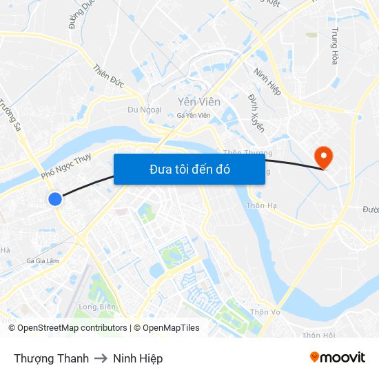 Thượng Thanh to Ninh Hiệp map