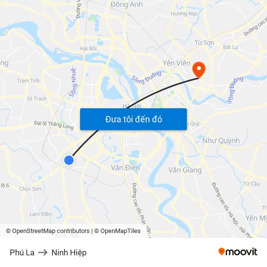 Phú La to Ninh Hiệp map
