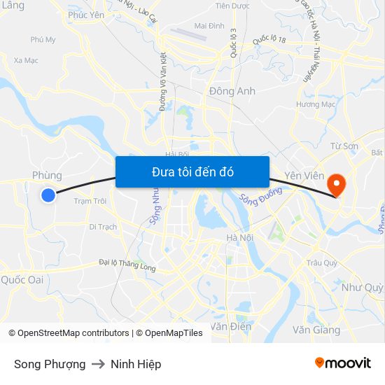 Song Phượng to Ninh Hiệp map