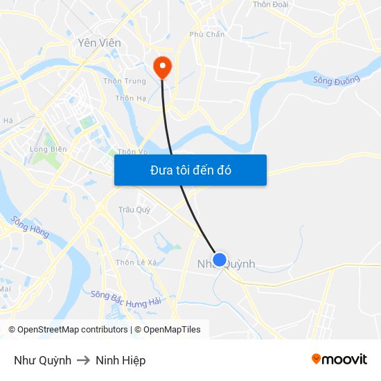 Như Quỳnh to Ninh Hiệp map