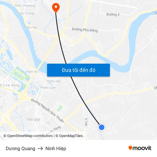 Dương Quang to Ninh Hiệp map