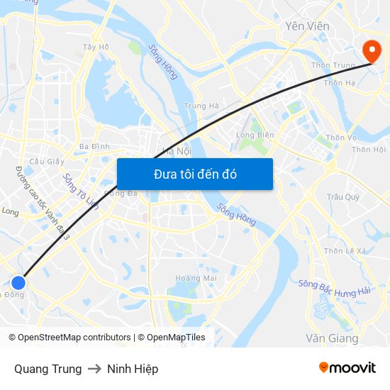 Quang Trung to Ninh Hiệp map