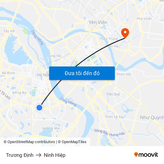 Trương Định to Ninh Hiệp map