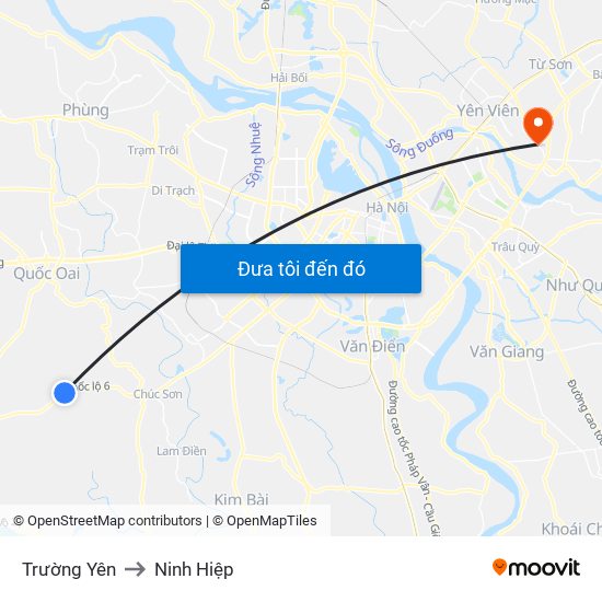 Trường Yên to Ninh Hiệp map