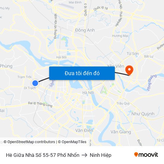 Hè Giữa Nhà Số 55-57 Phố Nhổn to Ninh Hiệp map